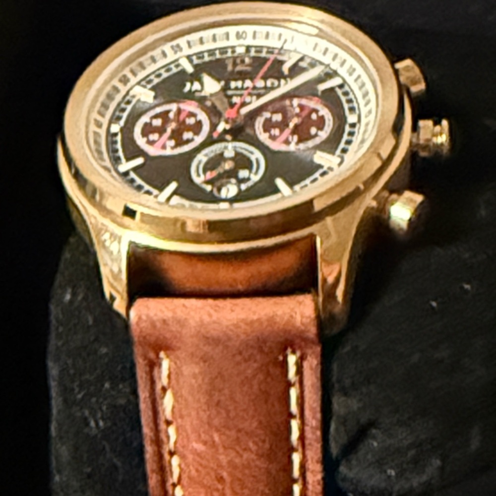 New box Jack Mason Japan movement JM-N202-008 36mm Nautical Chronograph Leather - Picture 7 of 10